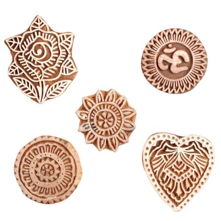 Set of 5 Piece New Mix Wooden Printing Block